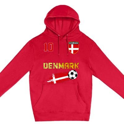 Denmark Flag Danish Pride Lovers Premium Pullover Hoodie