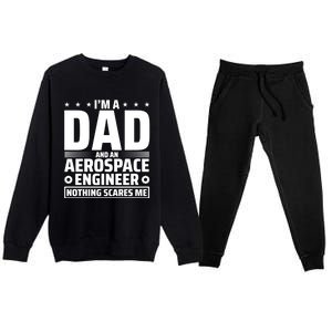 Dad Fathers Day Aeronautical Aerospace Engineering Great Gift Premium Crewneck Sweatsuit Set