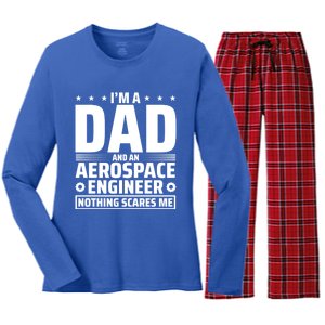 Dad Fathers Day Aeronautical Aerospace Engineering Great Gift Women's Long Sleeve Flannel Pajama Set 