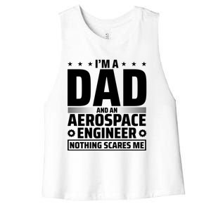 Dad Fathers Day Aeronautical Aerospace Engineering Great Gift Women's Racerback Cropped Tank