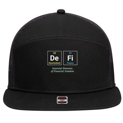 Decentralized Finance Decentralize Defi Blockchain Crypto 7 Panel Mesh Trucker Snapback Hat