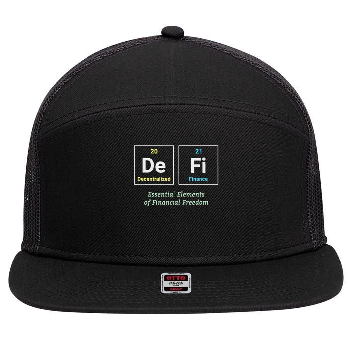 Decentralized Finance Decentralize Defi Blockchain Crypto 7 Panel Mesh Trucker Snapback Hat