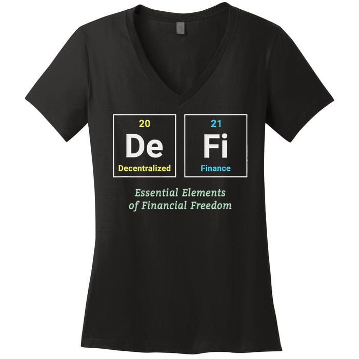 Decentralized Finance Decentralize Defi Blockchain Crypto Women's V-Neck T-Shirt