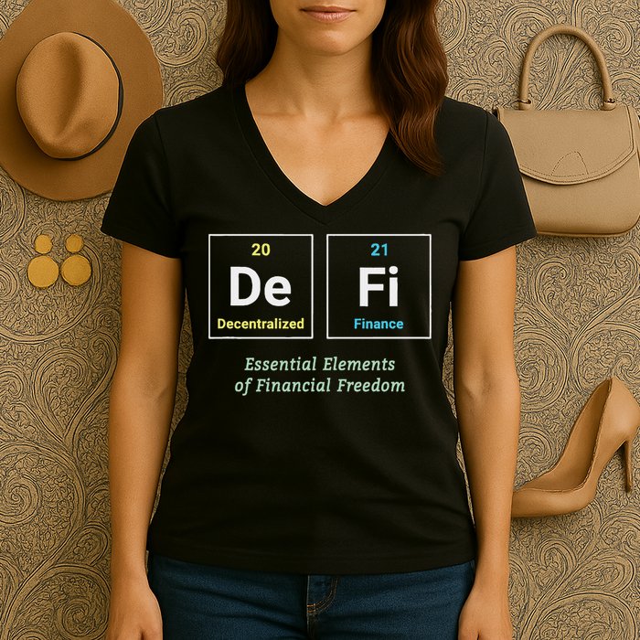 Decentralized Finance Decentralize Defi Blockchain Crypto Women's V-Neck T-Shirt