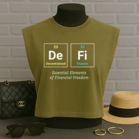 Decentralized Finance Decentralize Defi Blockchain Crypto Garment-Dyed Women's Muscle Tee