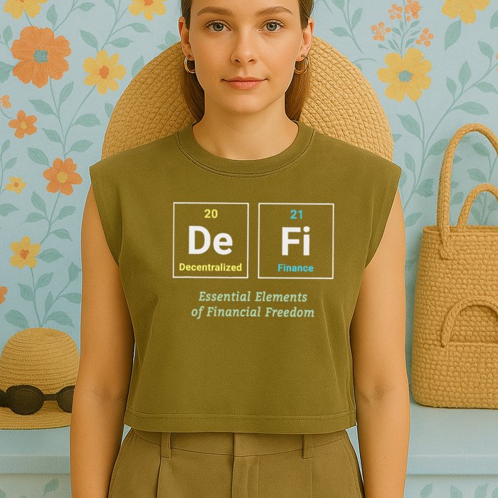 Decentralized Finance Decentralize Defi Blockchain Crypto Garment-Dyed Women's Muscle Tee
