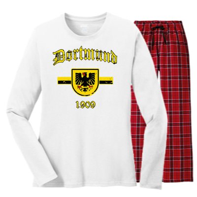 Dortmund Fan Design Ultra Gift 1909 Women's Long Sleeve Flannel Pajama Set 