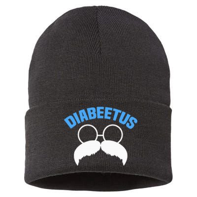 Diabeetus Funny Diabetes Awareness Diabetic Beard Sustainable Knit Beanie