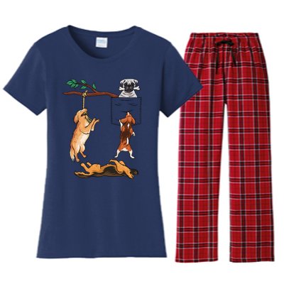 Dog, Funny Dog Tee, Dogs In Pocket, Dog Lover Women's Flannel Pajama Set