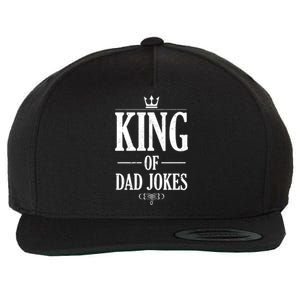 Daddy Fathers Day Funny Puns Rad Jokes King Of Dad Jokes Funny Gift Wool Snapback Cap