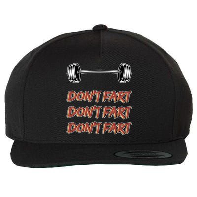 Don't Fart Don't Fart Don't Fart Gym Motivational Pun Funny Gift Wool Snapback Cap