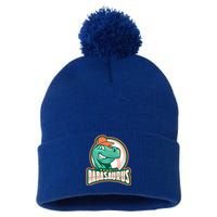 Dadasaurus Funny Design For Fathers Day With Baseball Gift Pom Pom 12in Knit Beanie