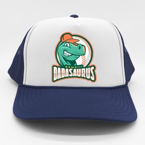 Dadasaurus Funny Design For Fathers Day With Baseball Gift Trucker Hat