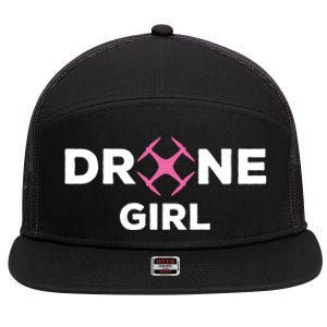 Drone Funny Drone Pilot Flying Drones Cute Gift 7 Panel Mesh Trucker Snapback Hat