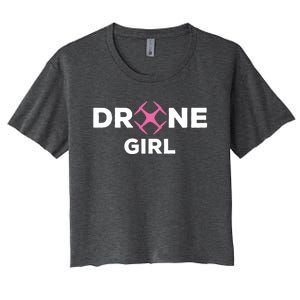 Drone Funny Drone Pilot Flying Drones Cute Gift Women's Crop Top Tee