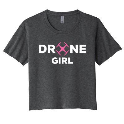 Drone Funny Drone Pilot Flying Drones Cute Gift Women's Crop Top Tee