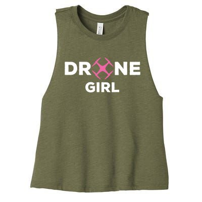 Drone Funny Drone Pilot Flying Drones Cute Gift Women's Racerback Cropped Tank