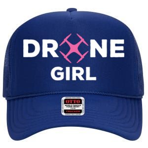 Drone Funny Drone Pilot Flying Drones Cute Gift High Crown Mesh Back Trucker Hat