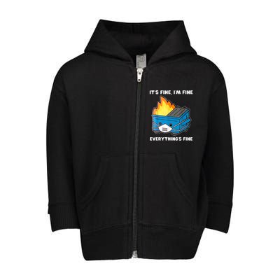 Dumpster Fire Toddler Zip Fleece Hoodie