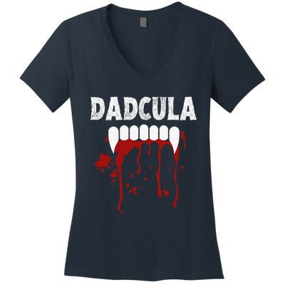 Dadcula Funny Dad Halloween Costume Spooky Season Scary Cute Women's V-Neck T-Shirt