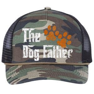 DogFather Funny Dad Daddy Papa Pops Fathers Day Gift Idea Gift Retro Rope Trucker Hat Cap