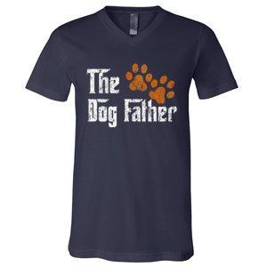 DogFather Funny Dad Daddy Papa Pops Fathers Day Gift Idea Gift V-Neck T-Shirt