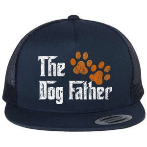 DogFather Funny Dad Daddy Papa Pops Fathers Day Gift Idea Gift Flat Bill Trucker Hat