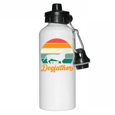 Dogfather Funny Dachshund Vintage  Aluminum Water Bottle 