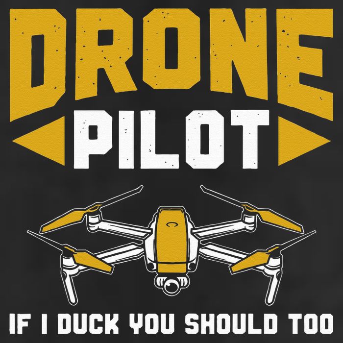 Drone Funny Drone Pilot If I Duck You Should Too Drone Pilot 7 Panel Mesh Trucker Snapback Hat