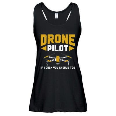 Drone Funny Drone Pilot If I Duck You Should Too Drone Pilot Ladies Essential Flowy Tank