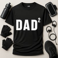 Dad Fathers Day 2 Pregnancy Announcement Second Baby Cooling Performance Crew T-Shirt
