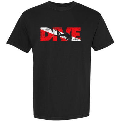 Dive Flag Diver Down Aquaholic Scuba Diving Ocean Life Garment-Dyed Heavyweight T-Shirt