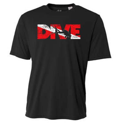 Dive Flag Diver Down Aquaholic Scuba Diving Ocean Life Cooling Performance Crew T-Shirt