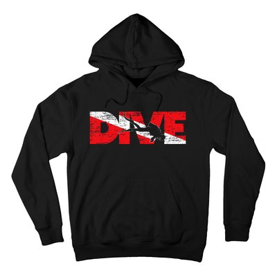 Dive Flag Diver Down Aquaholic Scuba Diving Ocean Life Hoodie