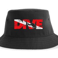 Dive Flag Diver Down Aquaholic Scuba Diving Ocean Life Sustainable Bucket Hat