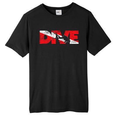 Dive Flag Diver Down Aquaholic Scuba Diving Ocean Life Tall Fusion ChromaSoft Performance T-Shirt