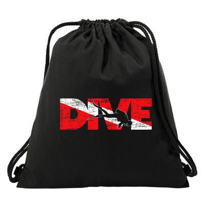 Dive Flag Diver Down Aquaholic Scuba Diving Ocean Life Drawstring Bag