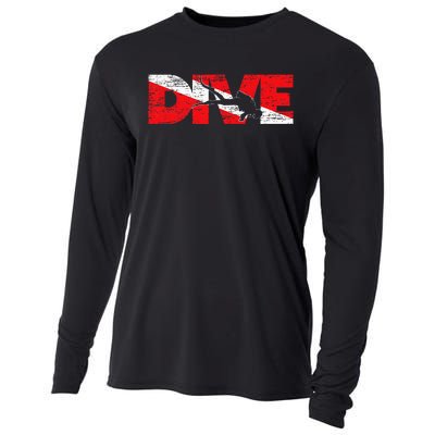 Dive Flag Diver Down Aquaholic Scuba Diving Ocean Life Cooling Performance Long Sleeve Crew