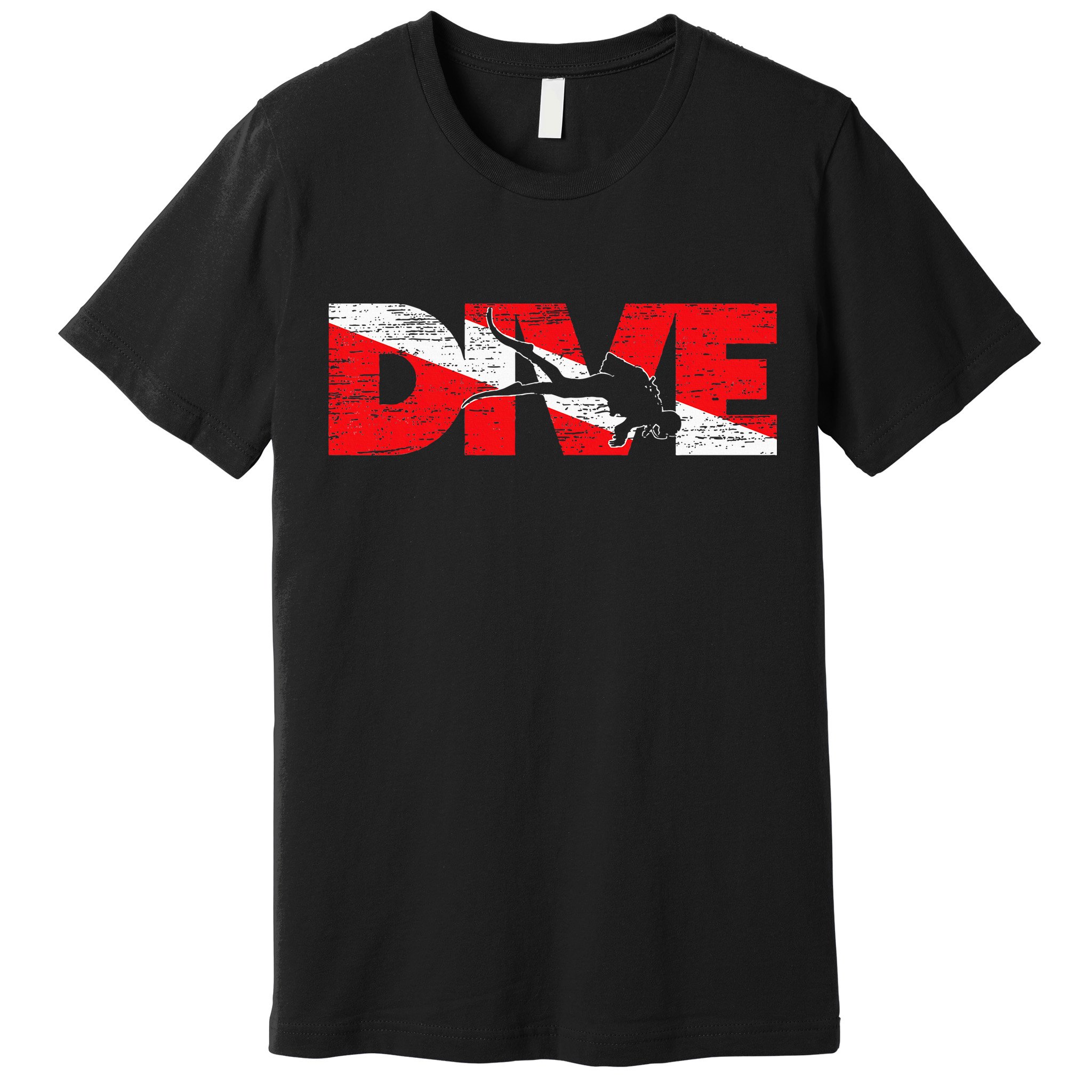 Dive Flag Diver Down Aquaholic Scuba Diving Ocean Life Premium T-Shirt