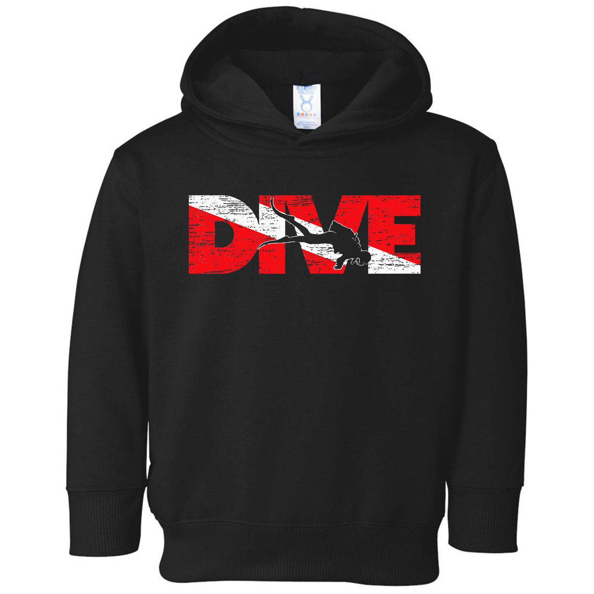 Dive Flag Diver Down Aquaholic Scuba Diving Ocean Life Toddler Hoodie