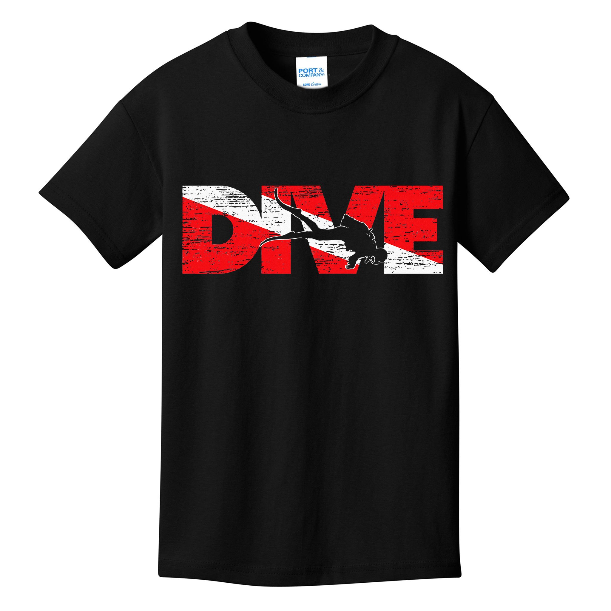 Dive Flag Diver Down Aquaholic Scuba Diving Ocean Life Kids T-Shirt