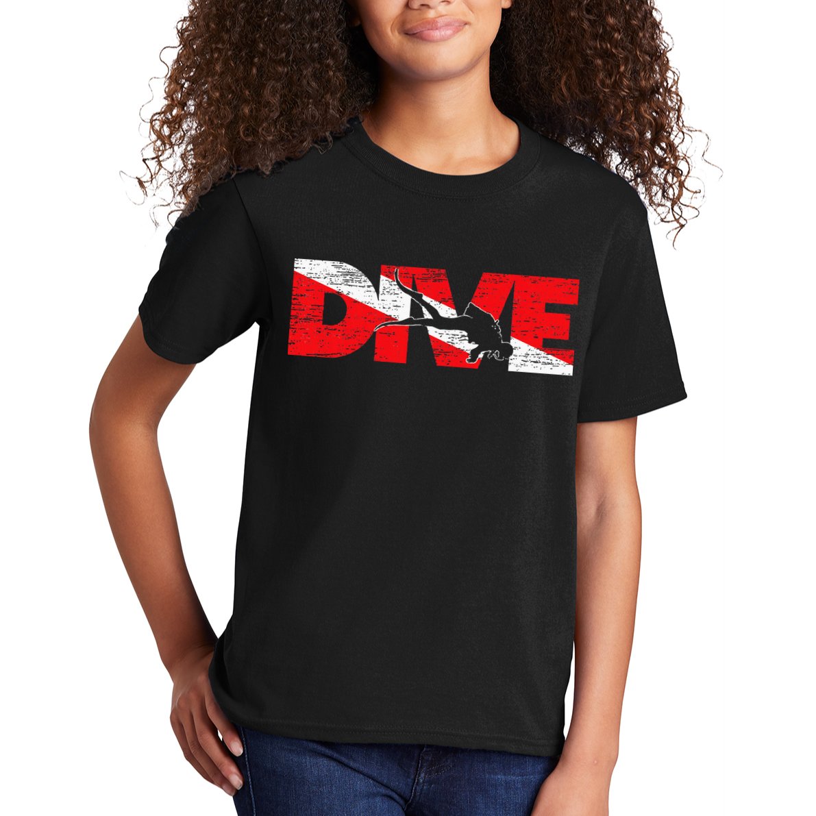 Dive Flag Diver Down Aquaholic Scuba Diving Ocean Life Kids T-Shirt