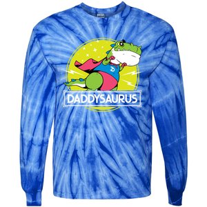 Daddysaurus Funny Dad Designs From Son Daughter Fathers Day Great Gift Tie-Dye Long Sleeve Shirt