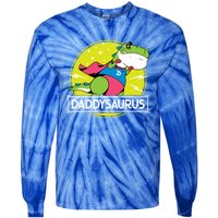 Daddysaurus Funny Dad Designs From Son Daughter Fathers Day Great Gift Tie-Dye Long Sleeve Shirt