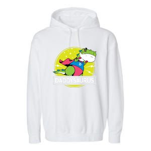 Daddysaurus Funny Dad Designs From Son Daughter Fathers Day Great Gift Garment-Dyed Fleece Hoodie