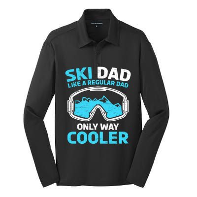 Daddy Father`s Day Papa Ski Dad Like A Regular Dad Cooler Gift Silk Touch Performance Long Sleeve Polo