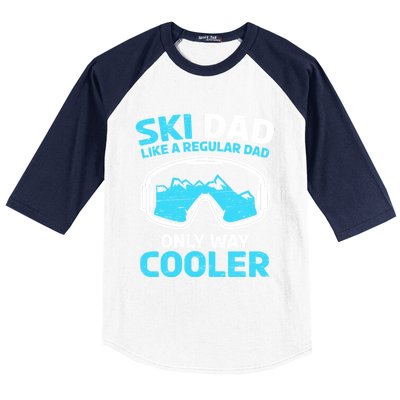 Daddy Father`s Day Papa Ski Dad Like A Regular Dad Cooler Gift Baseball Sleeve Shirt