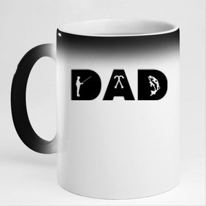 Dad Fishing 11oz Black Color Changing Mug