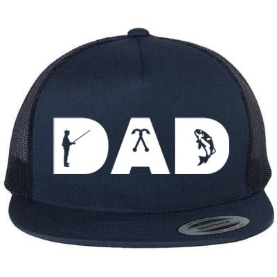 Dad Fishing Flat Bill Trucker Hat