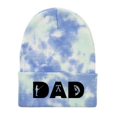 Dad Fishing Tie Dye 12in Knit Beanie